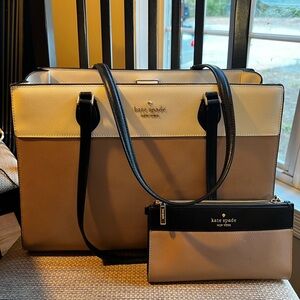 Kate Spade large tote and matching clutch/wallet.